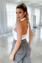 Image & Stylez LLCHalter TopWomen's Halter TopWomen's Heavenly Satin Halter Top Color White Size:Lclothing